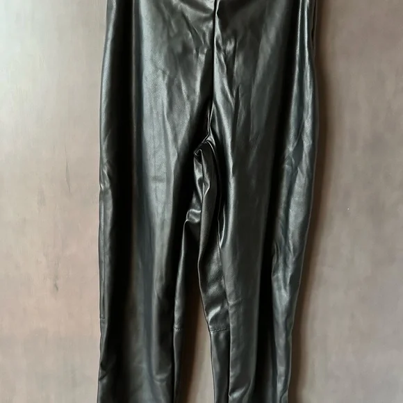 NWOT Fabletics black vegan leather leggings - Picture 3 of 7